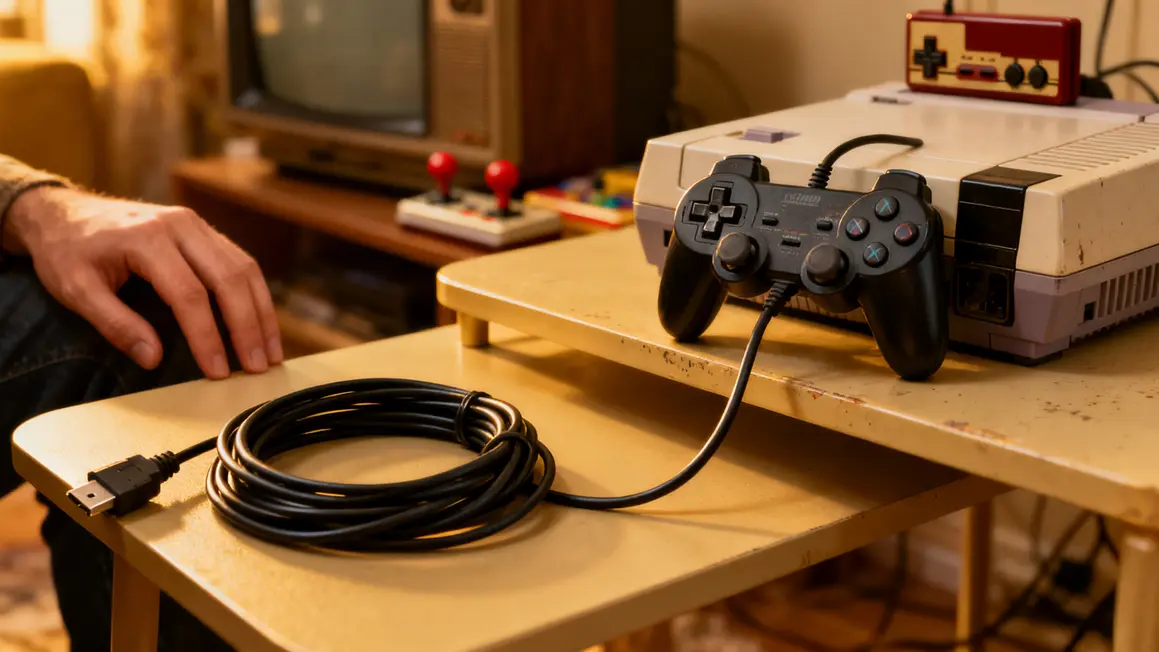 Manette filaire GameCube noire 2m cable long retro