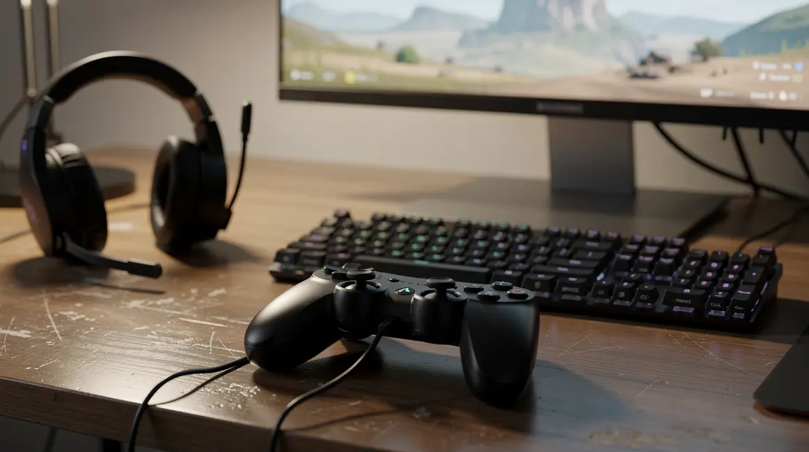 manette filaire noire xbox series x s 3403 sur bureau