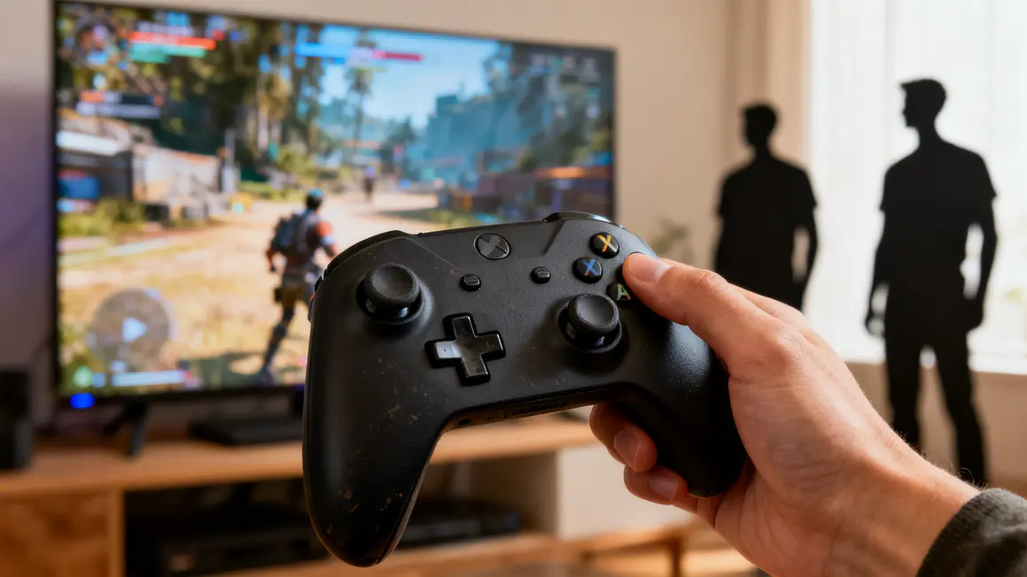 Manette PS4 Bluetooth noire en main lors session gaming