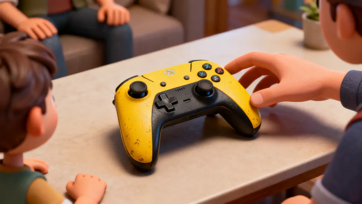 Manette PS4 Bluetooth Rocket Ride utilisee en famille