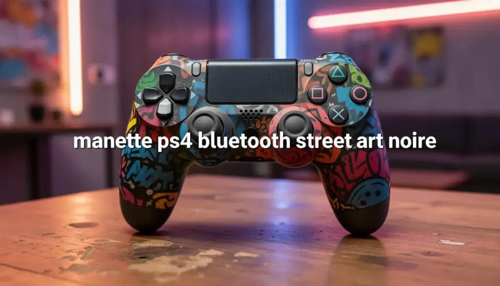 manette ps4 bluetooth street art noire gros plan