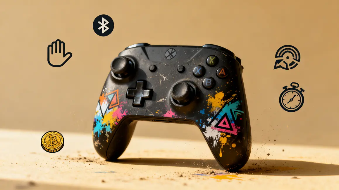 manette ps4 bluetooth street art noire sur fond neutre