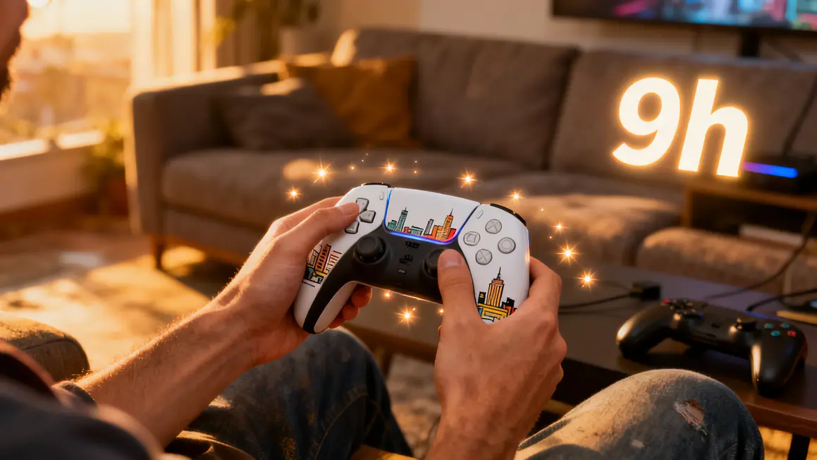 Manette PS4 street art blanche en main testée 9h autonomie