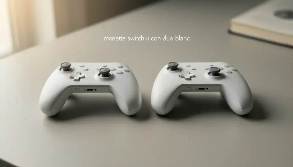 manette switch ii con duo blanc duo blanches sur table