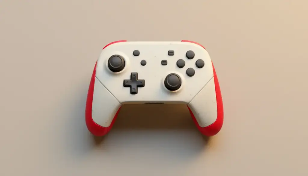 Photo realiste manette Switch iiCon blanc rouge