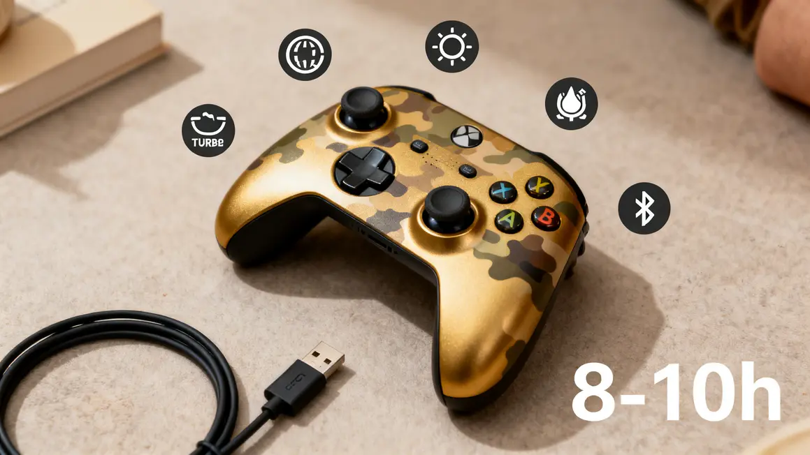 manette switch iicon camo gold details techniques