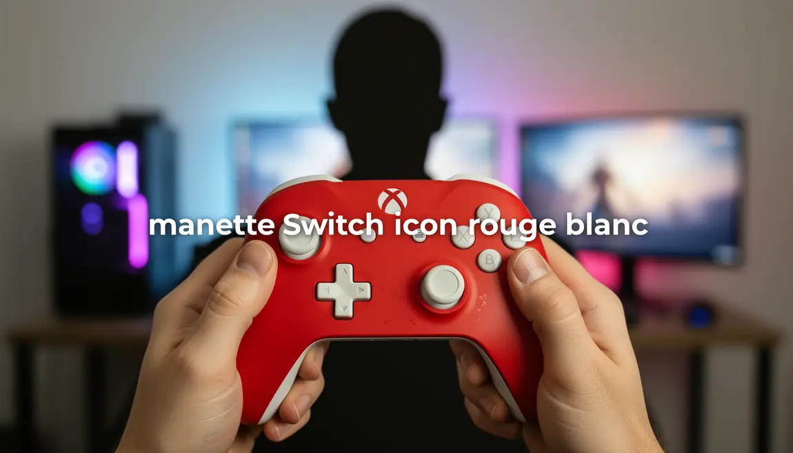 manette switch iicon rouge blanc en main gamer