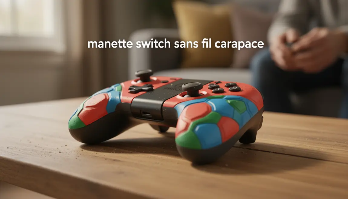manette switch sans fil carapace sur table design mario