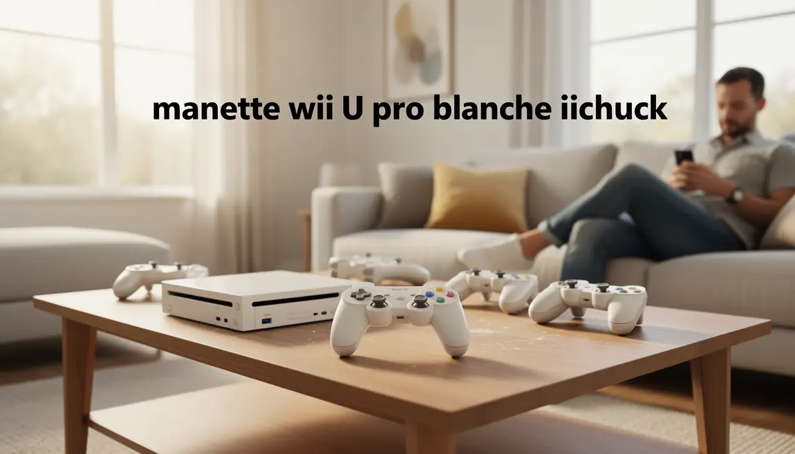 manette wii u pro blanche iichuck sur table
