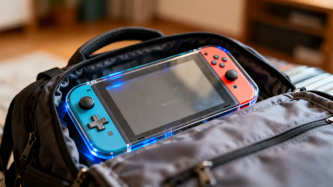 Switch sur sac a dos, verre trempe anti lumiere bleue