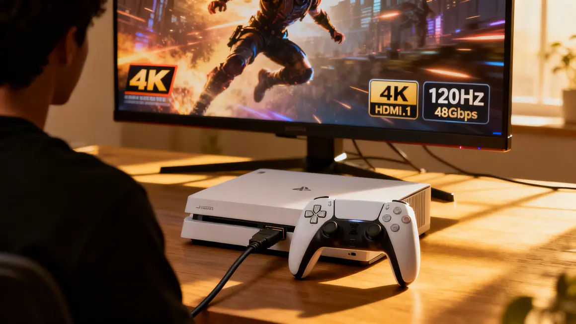 Console PS5 HDMI 2.1 affichage 4K 120Hz 48Gbps