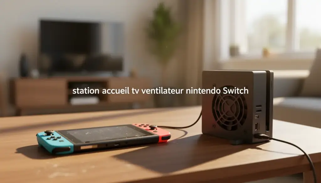 Console Nintendo Switch sur station d'accueil ventilée compacte