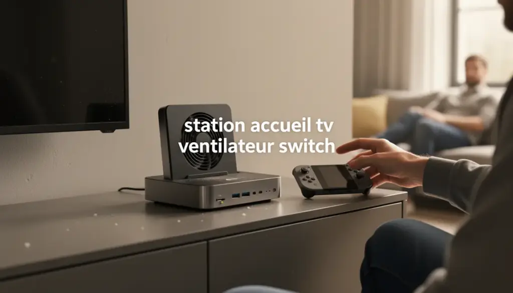 Station accueil TV ventilateur Switch compacte sur meuble