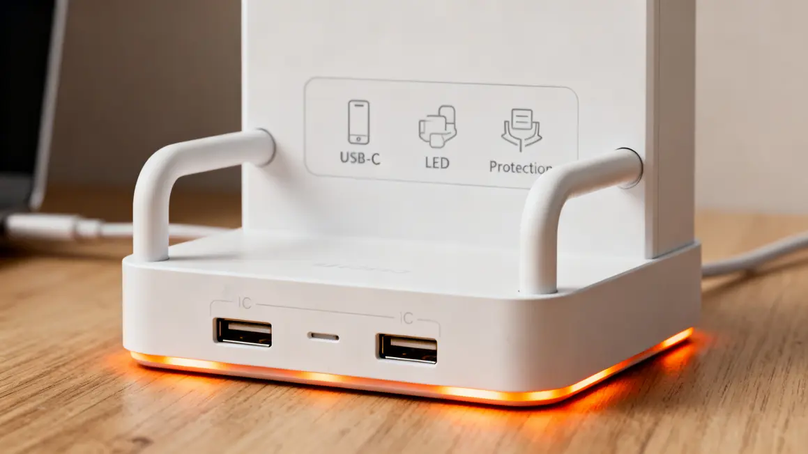 station de charge double ps5 dualsense led usb-c protections