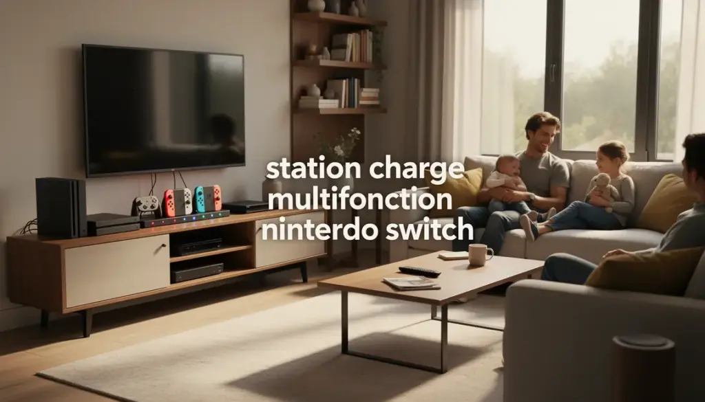 station de charge multifonction nintendo switch meuble tv familial