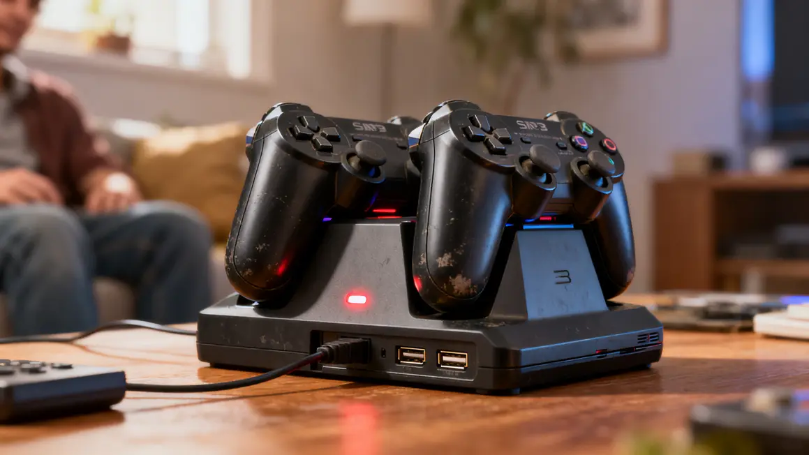 Station recharge double pour manette PS3 LED