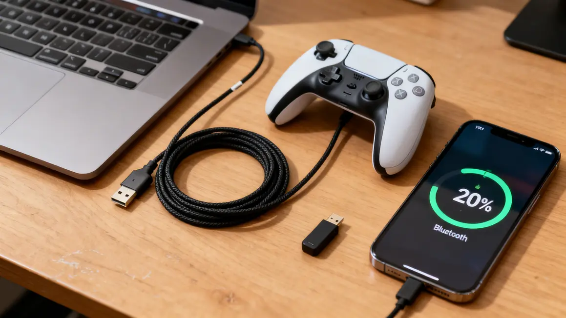 Matériel prêt pour connecter manette Switch sur PC