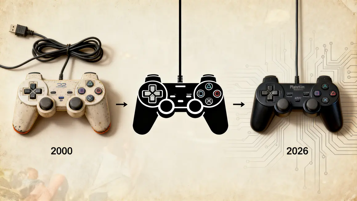 Chronologie manettes PS2 filaire moderne sans fil