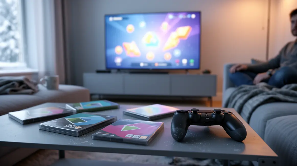Console PS4 salon moderne jeux gratuits janvier