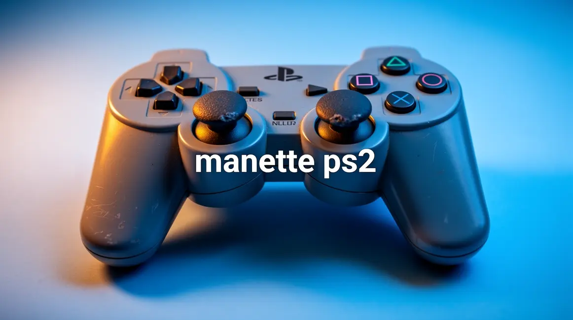 Photo manette PS2 retro, ambiance gaming 2026