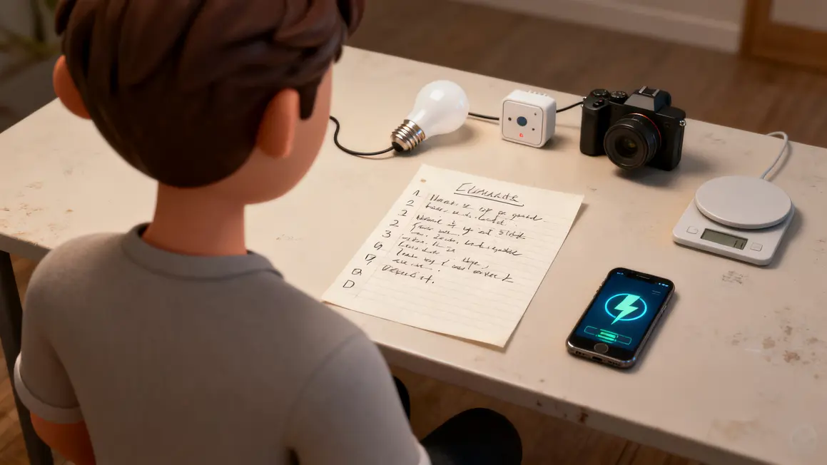 Personnage liste objets connectés essentiels
