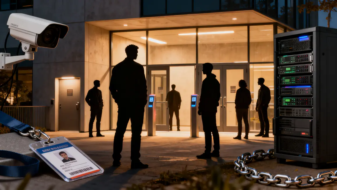 Personnes bâtiment badge caméra zone critique