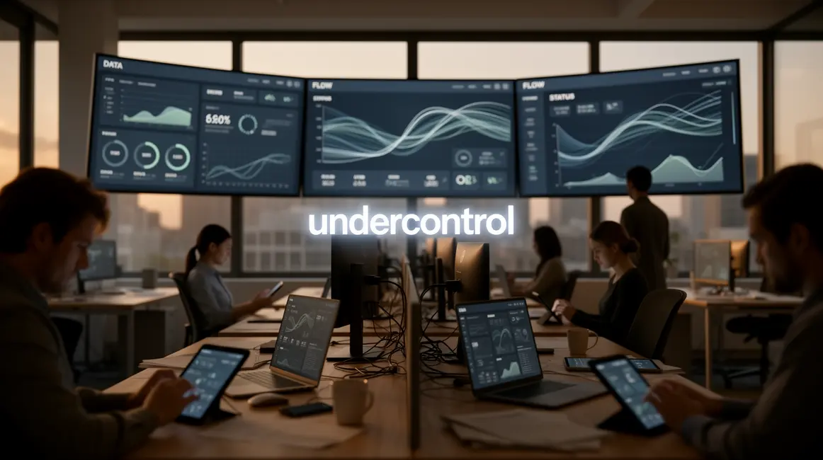 bureau moderne avec devices et dashboards undercontrol