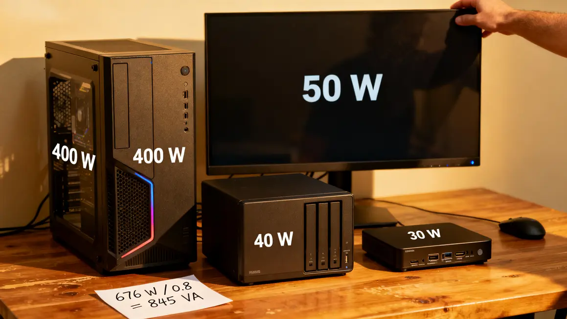 calcul puissance onduleur domestique pc nas
