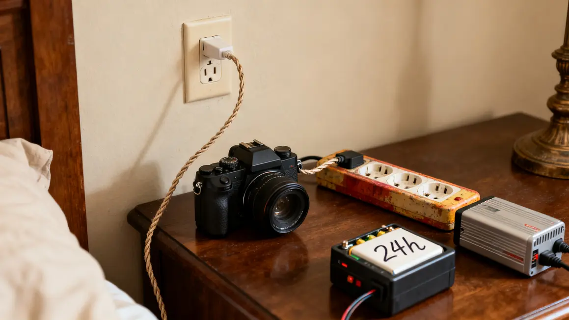 camera connectee alimentation batterie faible