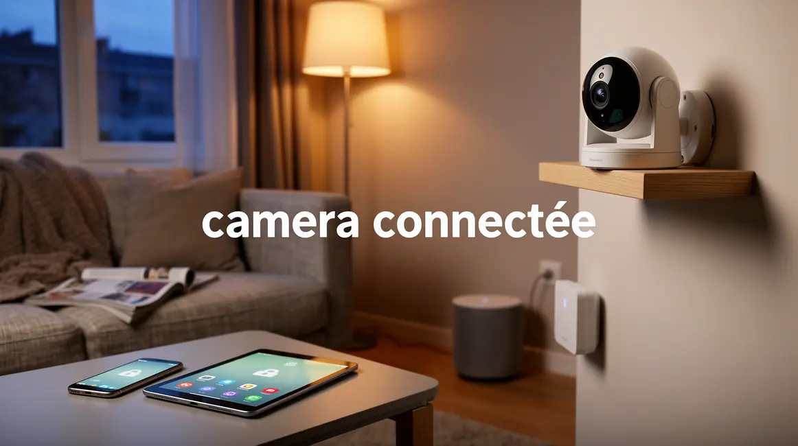 camera connectee sur etagere avec objets connectes