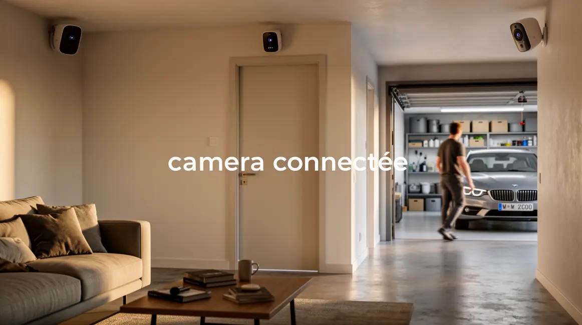camera connectee surveille salon porte couloir garage