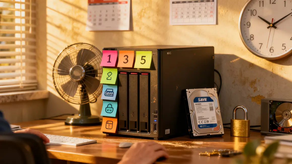 Plan bureau checklist taches critiques NAS