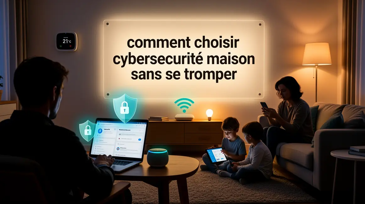 famille devant appareils objets connectés cybersécurité maison