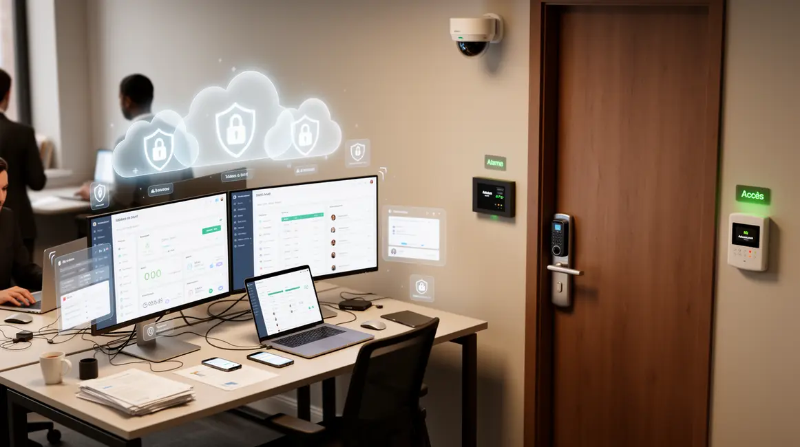 bureau moderne securite numerique physique sans visages