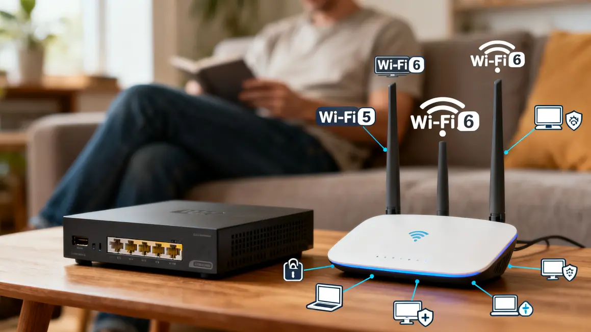 Box opérateur et routeur Wi-Fi dédié avec appareils