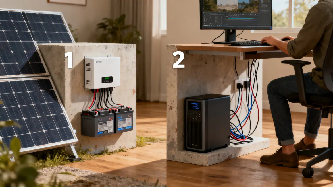scene separation onduleur solaire ups panneaux pc 2026
