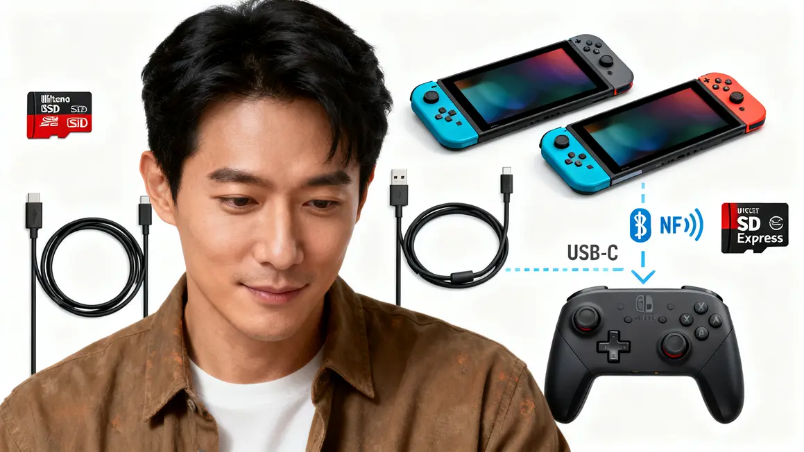 Tableau compatibilité Switch 2 Joy-Con cables microSD Express