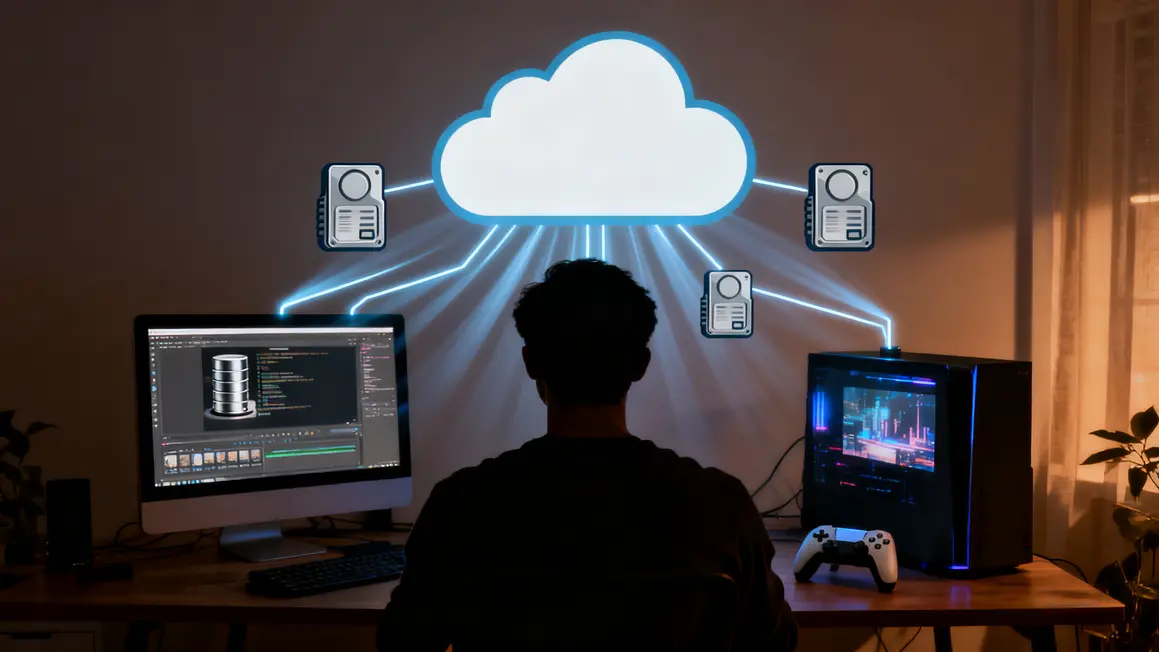 Schéma sauvegarde cloud gaming entre appareils