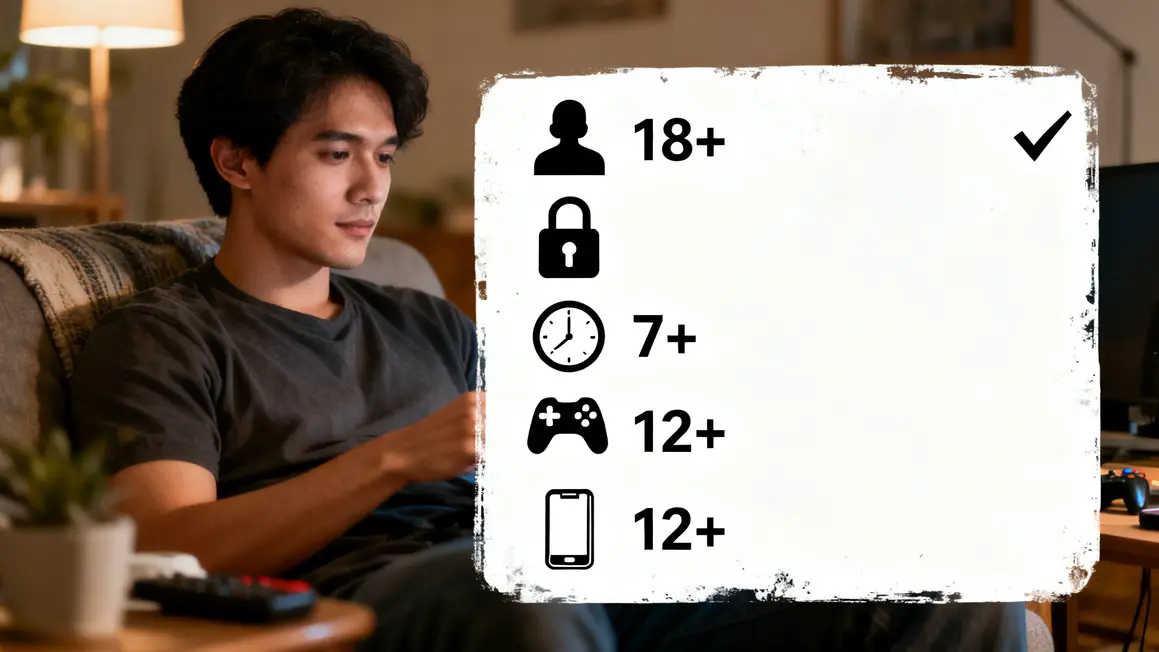 Checklist controle parental et icones age sur console