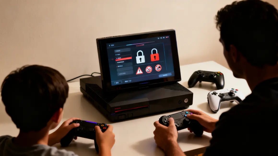 controle parental console symboles cadenas limite age