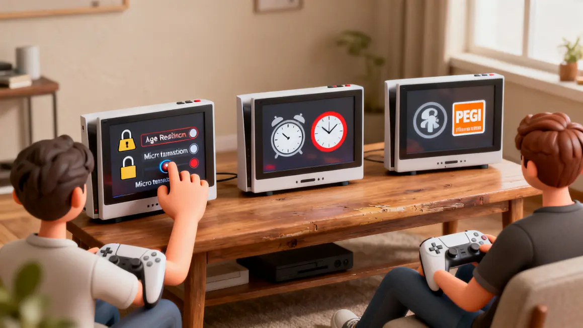 controle parental console avec reglage age et blocage achats