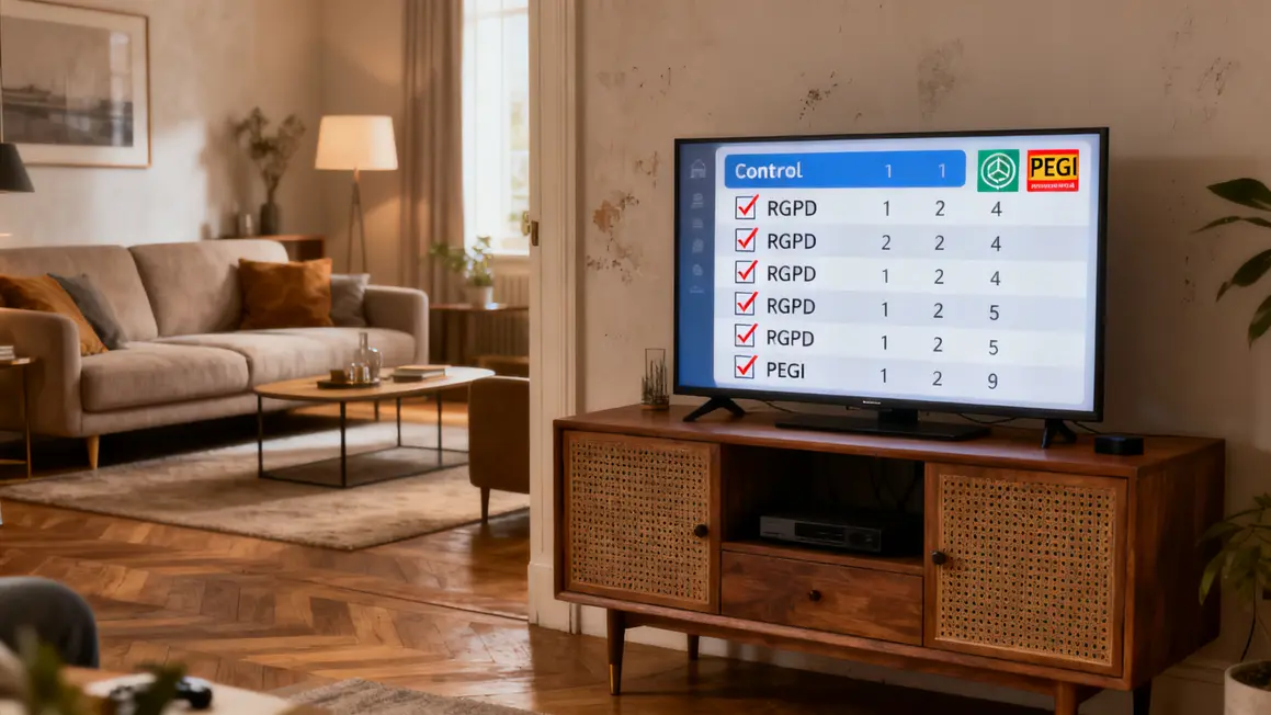 contrôle parental console écran RGPD PEGI salon français