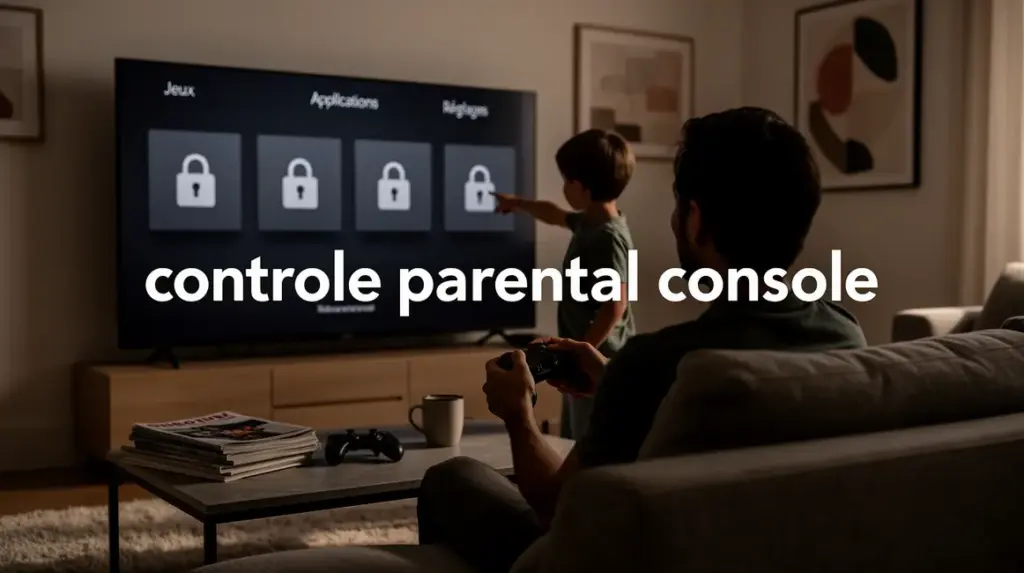 Parent et enfant règlent le contrôle parental console