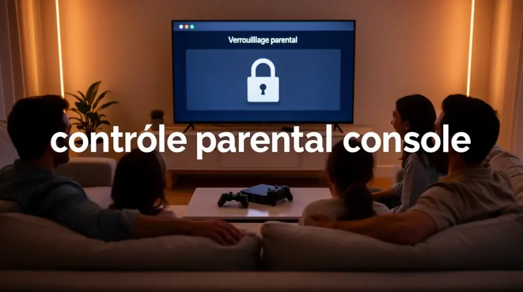 controle parental console, famille avec enfants devant ecran