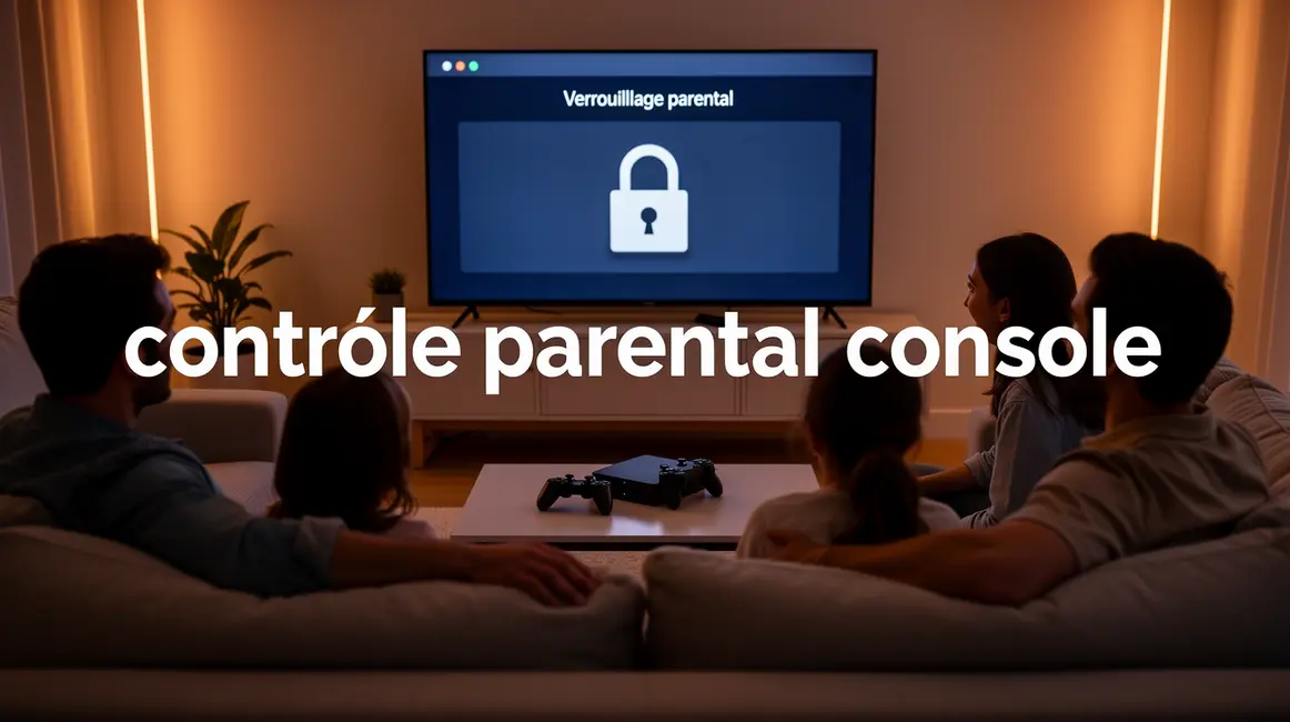 controle parental console, famille avec enfants devant ecran
