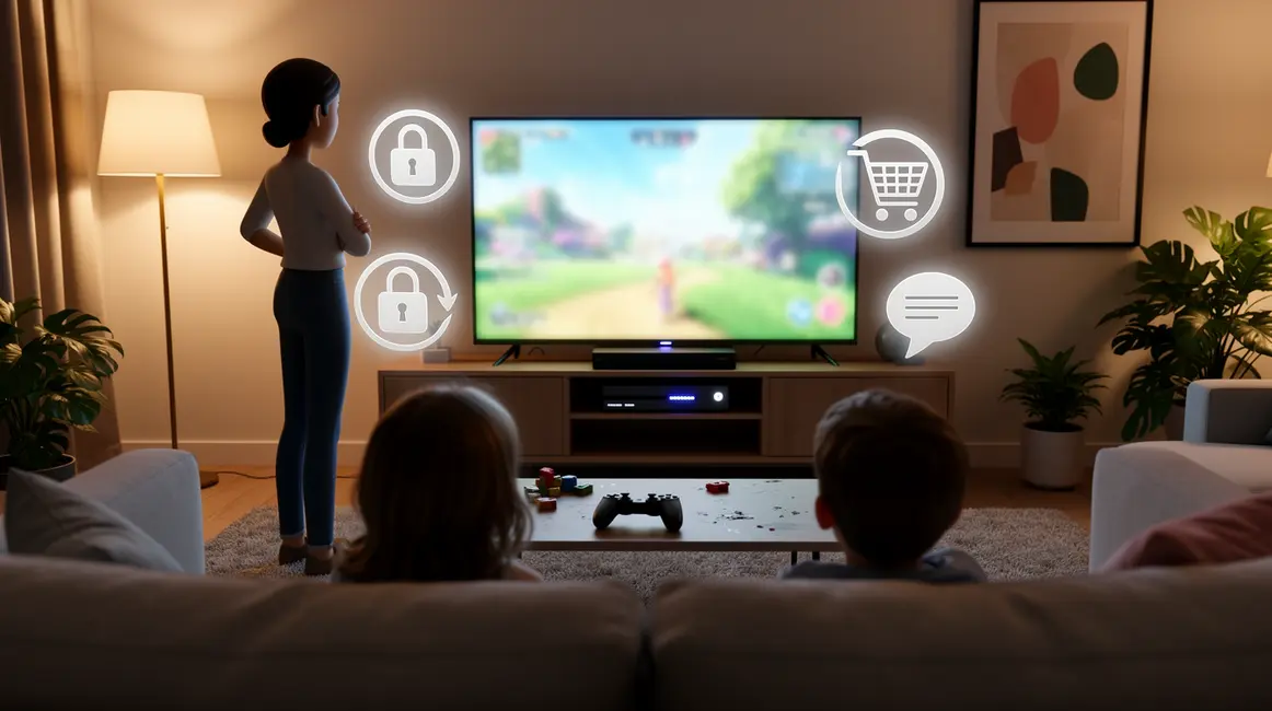 controle parental console icones famille jeux video