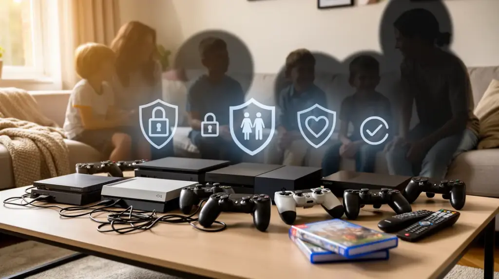 controle parental console famille salon