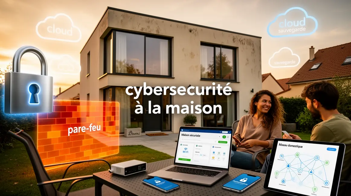 cybersecurite maison moderne symboles protection