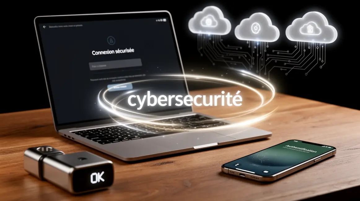 scene ordinateur smartphone serrure cloud cybersecurite