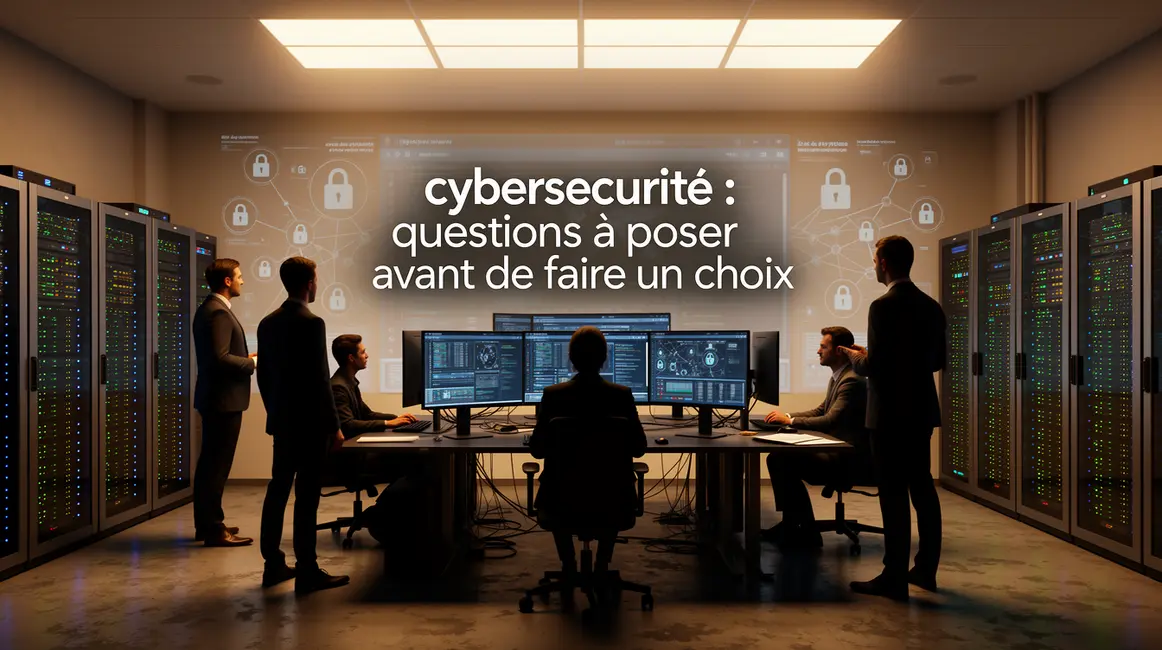 Illustration cybersécurité panneaux de controle, silhouettes, cadenas, réseaux